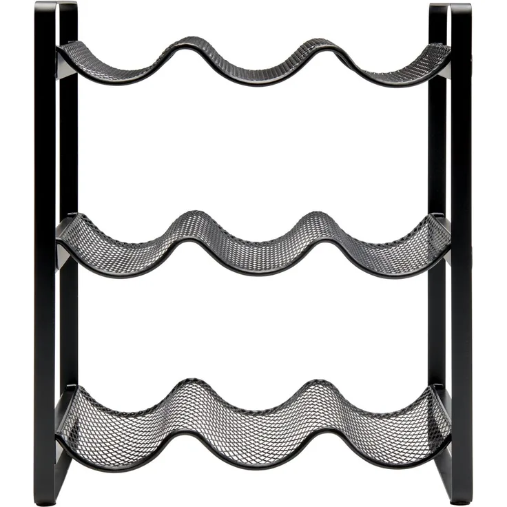 Homeware Flaschenregal, Kunststoff schwarz, 18 x 36.7 x 32 cm, Platz für 9 Flaschen