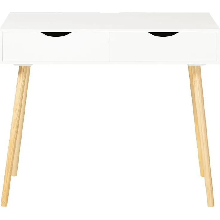 SoBuy FWT40-WN Schreibtisch, MDF, Lackiert, Weiß, 90 x 77 x 45 cm
