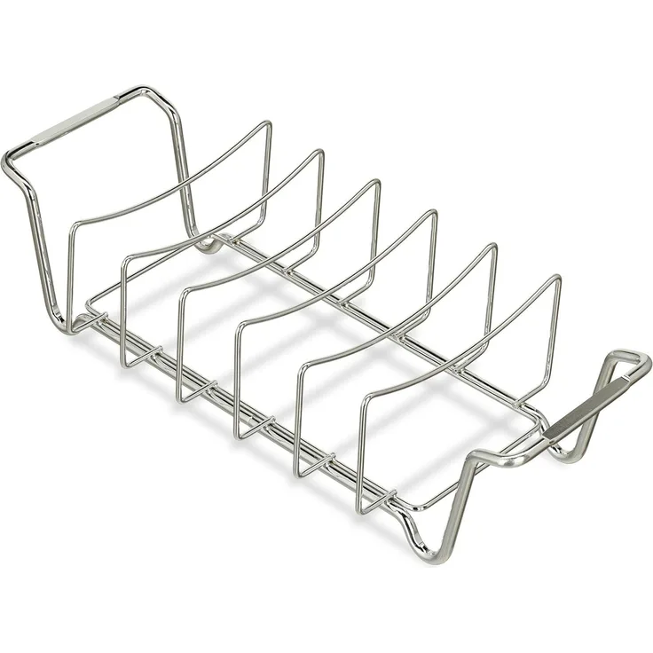 relaxdays Grillschale Rippchenhalter 2in1, Stahl