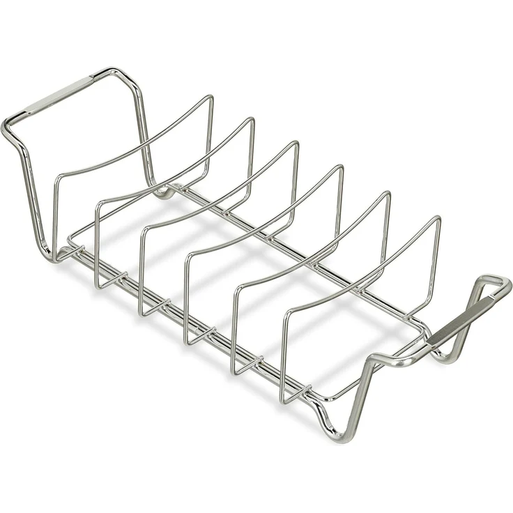 relaxdays Grillschale Rippchenhalter 2in1, Stahl
