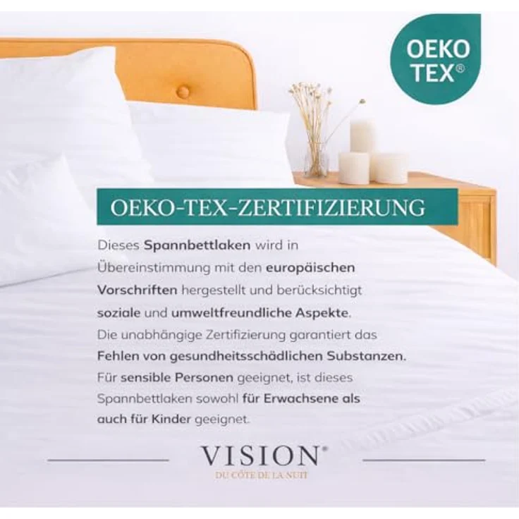 Vision - Spannbettlaken 90x190 cm - Anthrazit-100% Baumwolle – Bild 5
