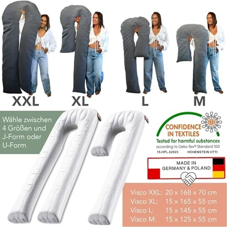 Traumreiter Seitenschläferkissen J Visco Seitenschläferkissen mit Memory Foam Support – Bild 5