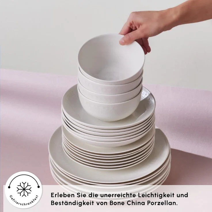 Karaca Geschirr-Set Karaca Forever Bone Artiste Geschirrset 53-Teiliges 12-Personen – Bild 7