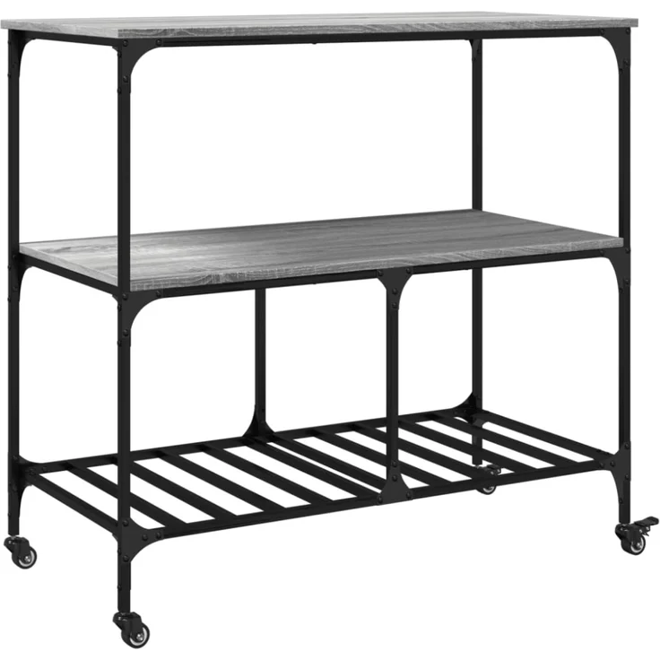 vidaXL Küchenwagen Grau Sonoma 100x50x95 cm Holzwerkstoff 842309 – Bild 7