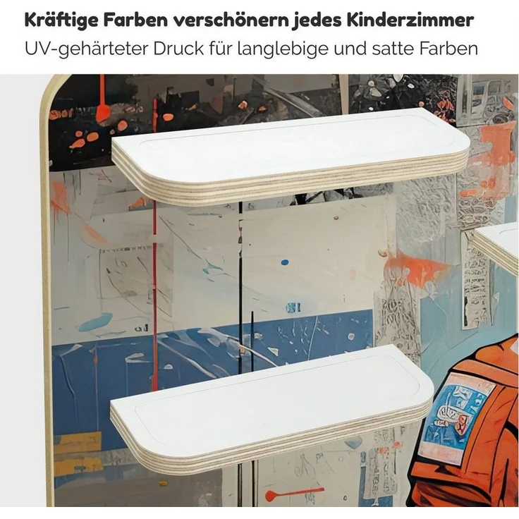 stadtecken Kinderregal geeignet für Toniebox und Tonies, zum Stellen & Hängen, Bunte, verspielte Aufbewahrung für 50 Figuren, ideal fürs Kinderzimmer – Bild 3