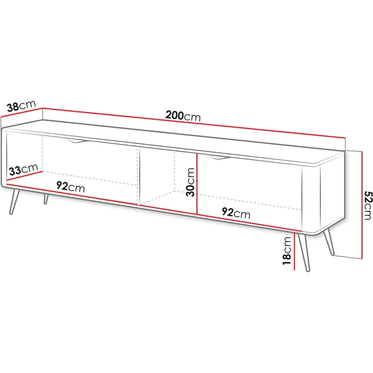 TV Schrank Literpo 200 (Farbe: Weiß) – Bild 5