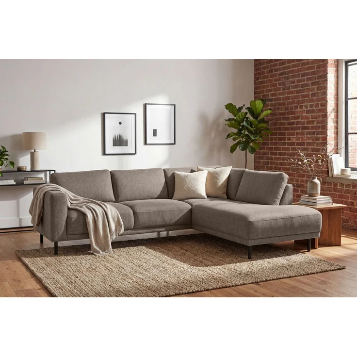 Home affaire Ecksofa Sveeva, L-Form, B. 240 cm, schwarze Metallfüße, langlebiger Webstoff, mit Wellenunterfederung, viele Farben – Bild 5