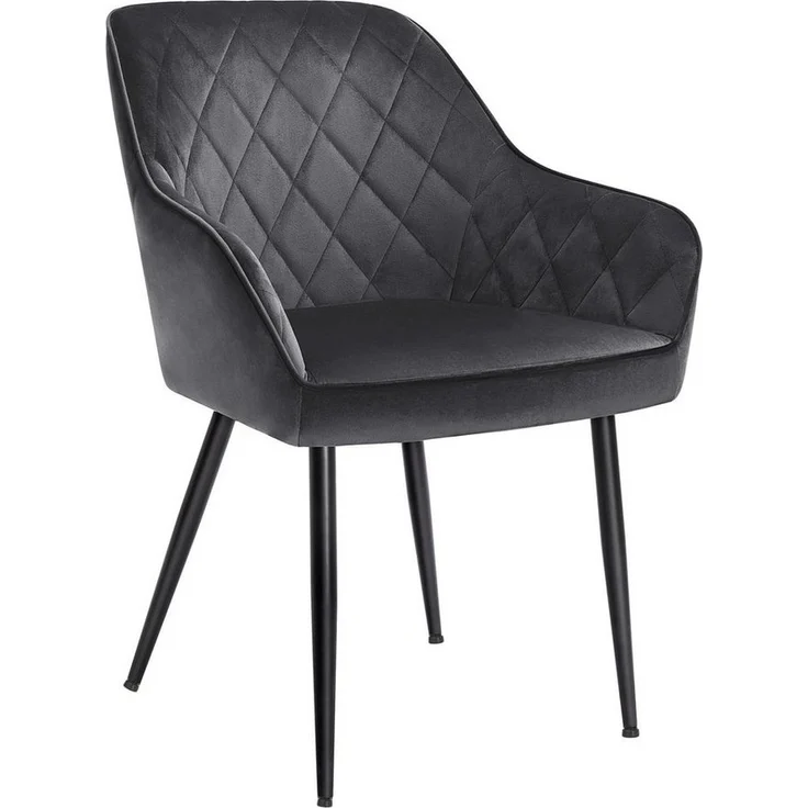 SONGMICS Esszimmerstuhl (1 St), Polsterstuhl, verstellbare Füße, Samt​ – Bild 1