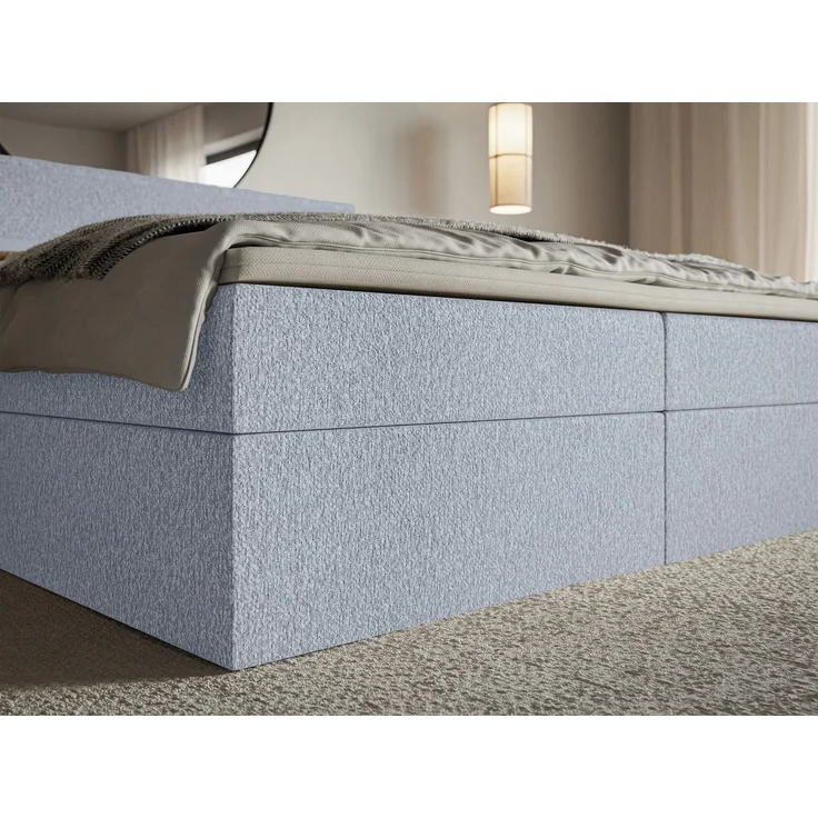 Selsey 'Softie' Boxspringbett 180x200 cm mit Topper und Stauraum, Chenille, Himmelblau – Bild 7