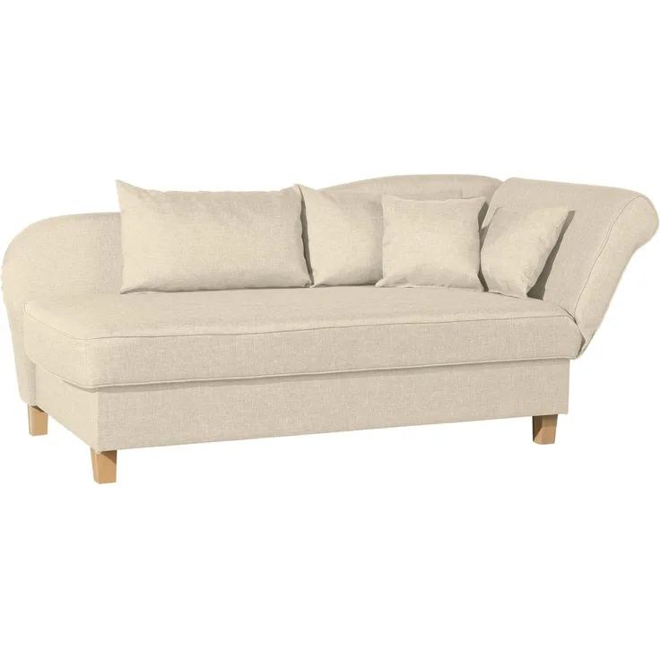 Recamiere mit Armteil rechts klappbar Katia Bezug Flachgewebe Buche natur / beige 22655