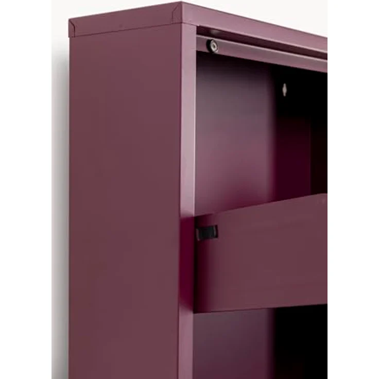 Kare Design Schuhschrank Caruso, Beere, 173 x 50 x 15 cm, Schuhablage, Schuhkipper, Schuhregal, mit 3 Klappen, für 6 Paar Schuhe, Stahl, Schmal, Platzsparend, Hoch, Eingangsbereich – Bild 3