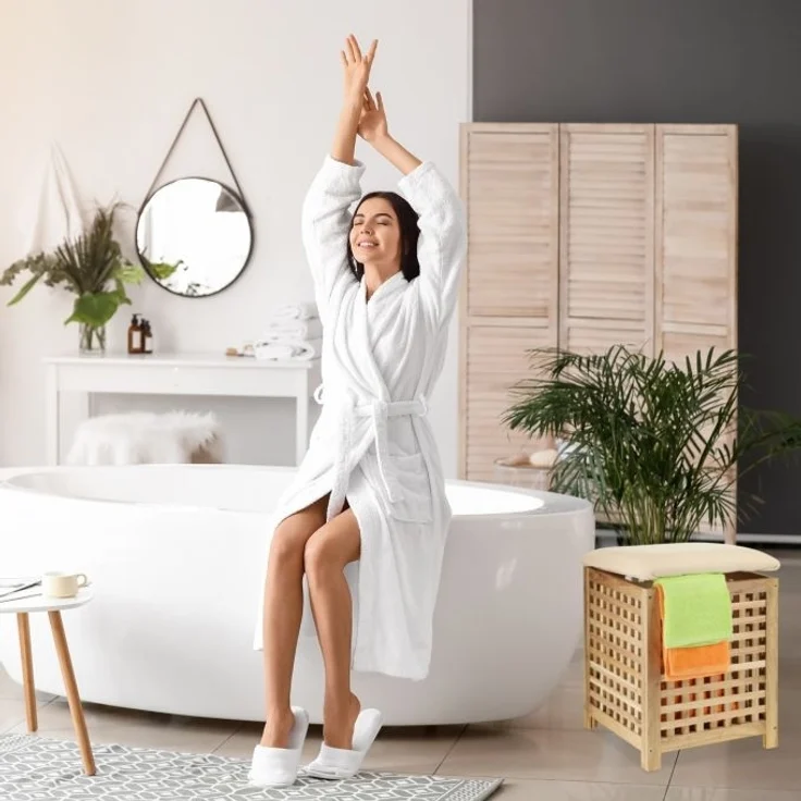 Wäschekorb mit Sitz Walnuss 10037908 – Bild 3