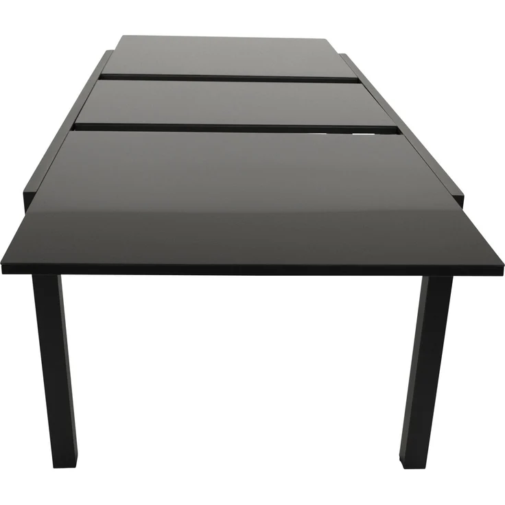 DEGAMO ELBA Garten-Ausziehtisch, Alu + Glas, anthrazit/schwarz, 200/300x110cm – Bild 4