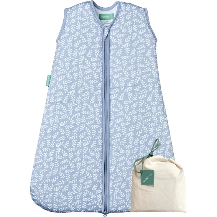 molis&co - Baby Schlafsack ärmellos - Ideal für den Winter - Babyschlafsack tog 2.5 ohne Ärmel - 100% Baumwolle (Oeko-TEX 100), Premium Qualität - BlueGarden (70 cm, 0-6 Monate) – Bild 1