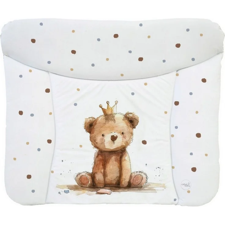 Ceba Baby® weiche Wickelauflage 75x72 cm - Doppelseitige Baby Wickelunterlage - Wickeltischauflage für Junge und Mädchen - Wasserdicht, abwaschbar - OEKO-TEX - Made in EU - Prinz Bär – Bild 1