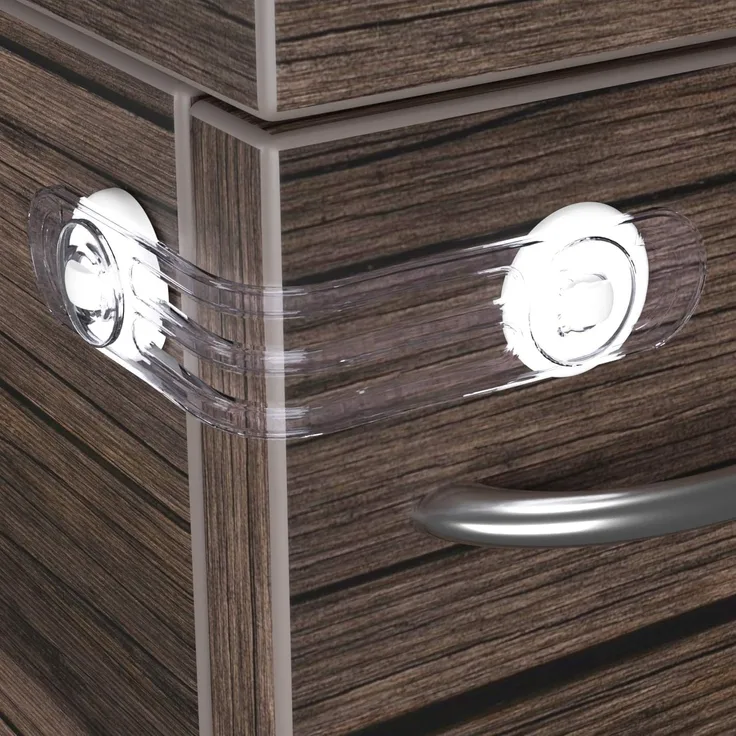 Schubladensicherung transparent 10x Hoffenbach® Germany - Schranksicherung für Schrank und Schubladen zum kleben - 2 Jahre Garantie - Kindersicherung ohne bohren für Baby und Kind