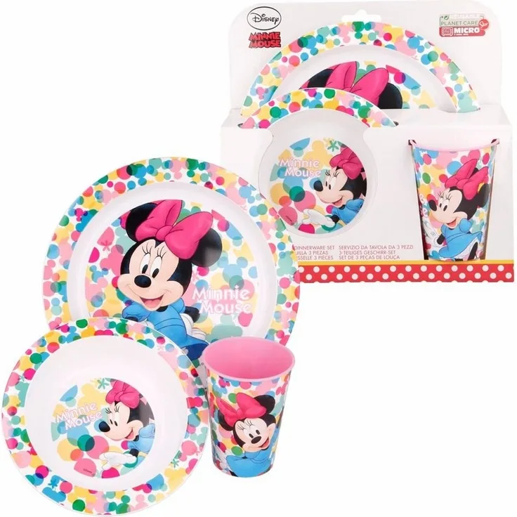 Stor Minnie Mouse Feel Good Kindergeschirr Set 3-teilig - A