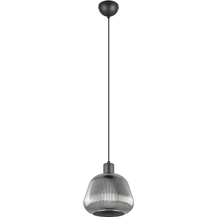 Trio Leuchten Pendelleuchte Tarifa E27, schwarz matte Metall-Glas-Kombination, Ø 22 cm, max. 25W – Bild 1