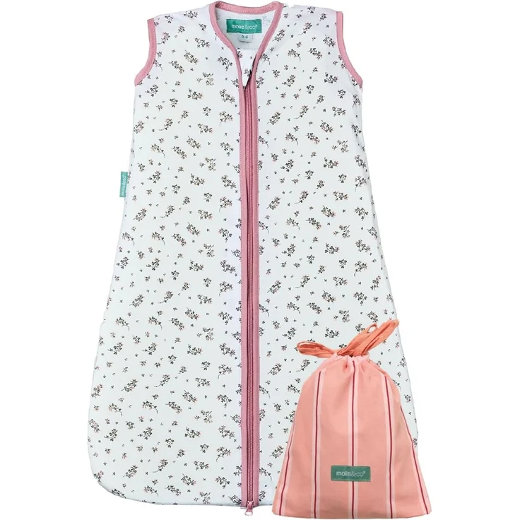 molis&co. Baby Schlafsack Sommer. 100% Baumwolle (Oeko-TEX 100). 0.5 Tog Sommerschlafsack Atmungsaktiv Babyschlafsack 85 cm für Jungen Mädchen Neugeborene 6-18 Monate. Bloom Pink.