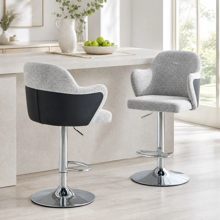 Barhocker-Set, 2 Stück, 118x45x37.6 cm, höhenverstellbar und 360° drehbar – Bild 2