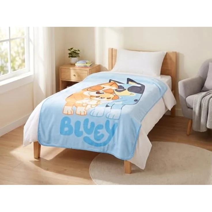 Wohndecke Bluey und Bingo Kinder Fleecedecke leichte Kuscheldecke 100x150, Bluey – Bild 5