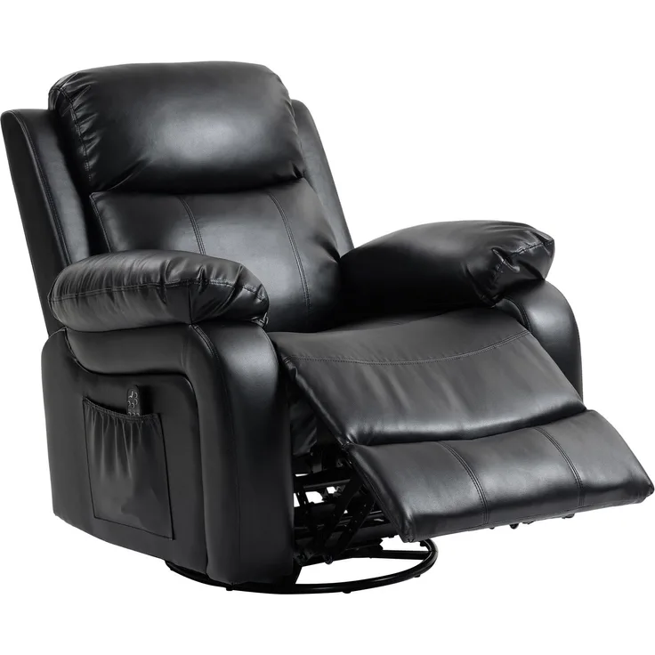 Wohnora-Massagesessel mit 8 Vibrationsköpfen, Relaxsessel, verstellbare Rückenlehne + Fußstütze, Schwarz,H 1000cm x T 980cm x B 920cm
