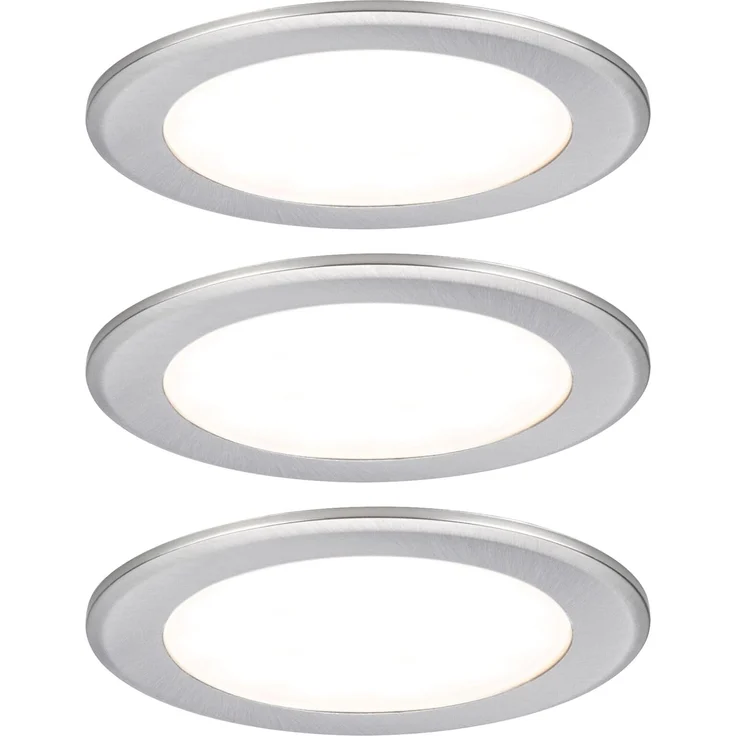 Paulmann LED Möbel-Einbauleuchte eisen gebürstet Ø 6,5 cm warmweiß 3er Set – Bild 10