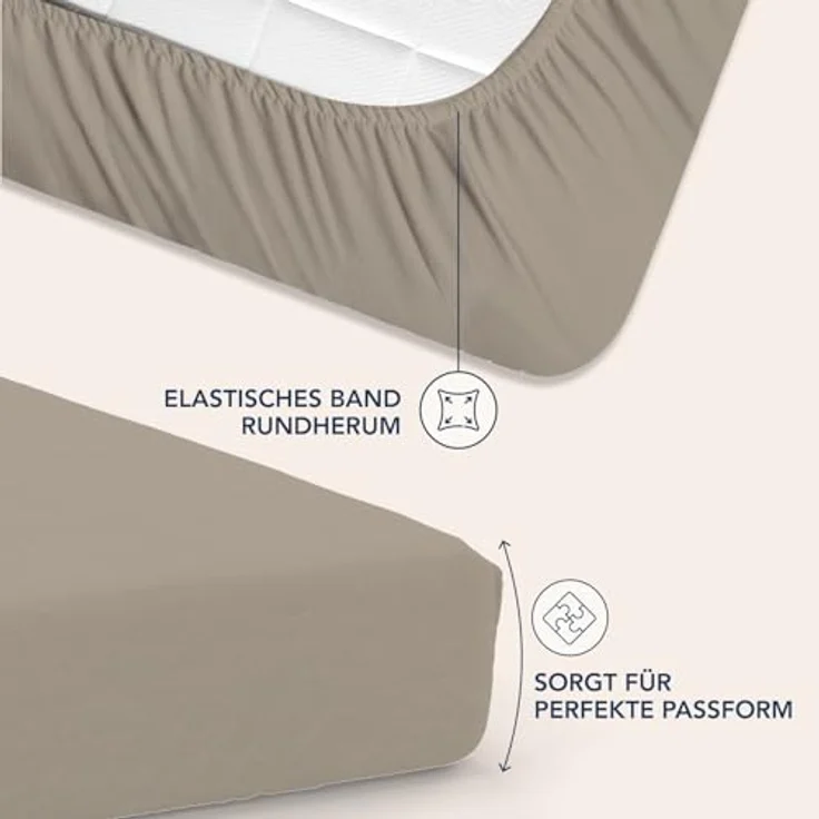 Dreamzie Spannbettlaken 90x200 cm - 35 cm Tiefe Tasche - 100% Mikrofaser Bettlaken - Leinen, Schadstoffgeprüft(Oeko TEX), Bettlaken mit Gummizug – Bild 4