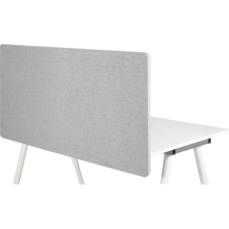 hjh OFFICE Akustik Trennwand Schreibtisch FLEXMIUT D 62x120 cm Stoff Hellgrau Sichtschutz Tischtrennwand 891008