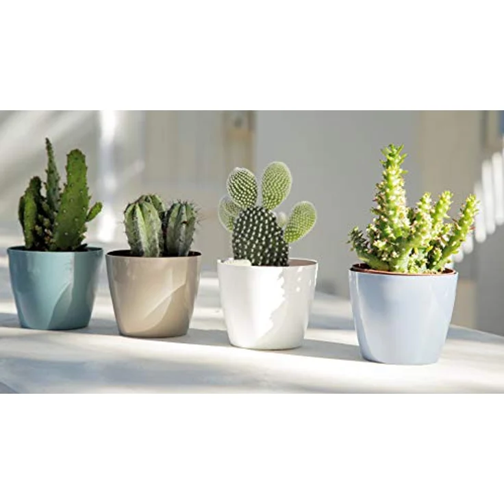 Artevasi San Remo Übertopf rund, Außenmaß (Ø x H): 25 x 23 cm, Weiß, ideal für Innen- und Außenbereich – Bild 2
