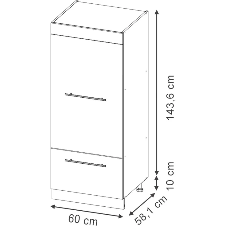 Vorratsschrank Fame-Line Dunkelgrau/Goldkraft Eiche 60 cm Vicco – Bild 3