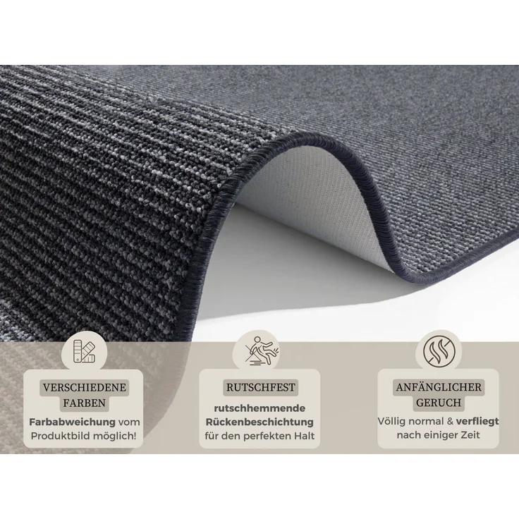 HANSE Home Läufer Bouclé, rechteckig, Höhe: 5 mm, Rutschfest, Sisal Optik, Teppichläufer, Teppich, Küche, Flur, Schlicht – Bild 2