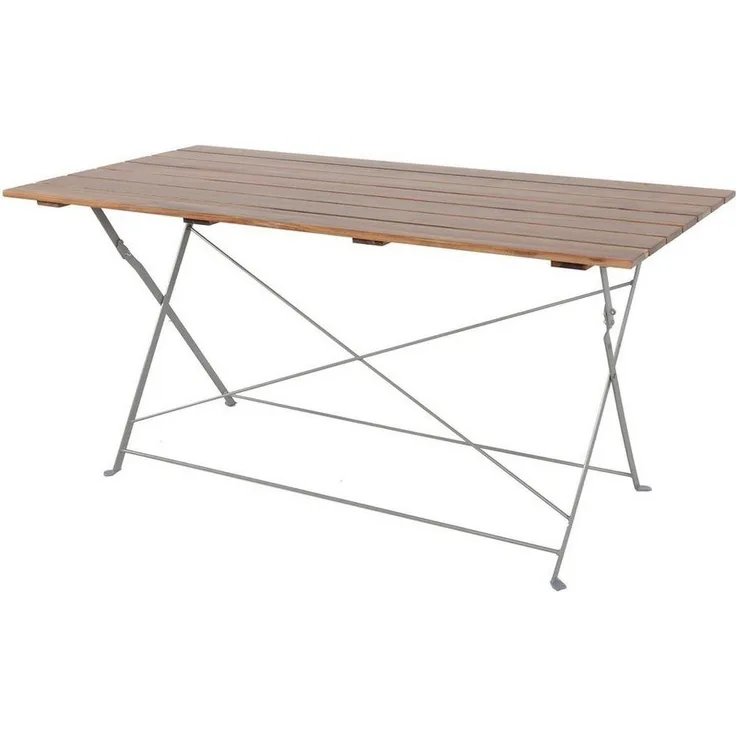 INDA-Exclusiv Küchentisch Biergarten Tisch Klapptisch Gartentisch klappbar Akazie Stahl 120x60cm