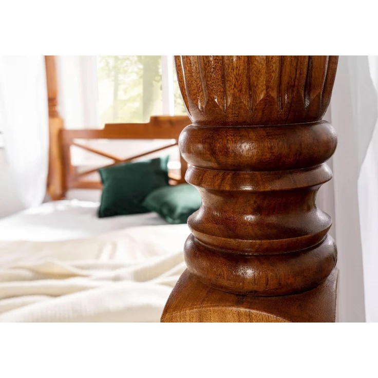 Himmelbett Akazie 200x200x224 honig lackiert OXFORD #0247 – Bild 4