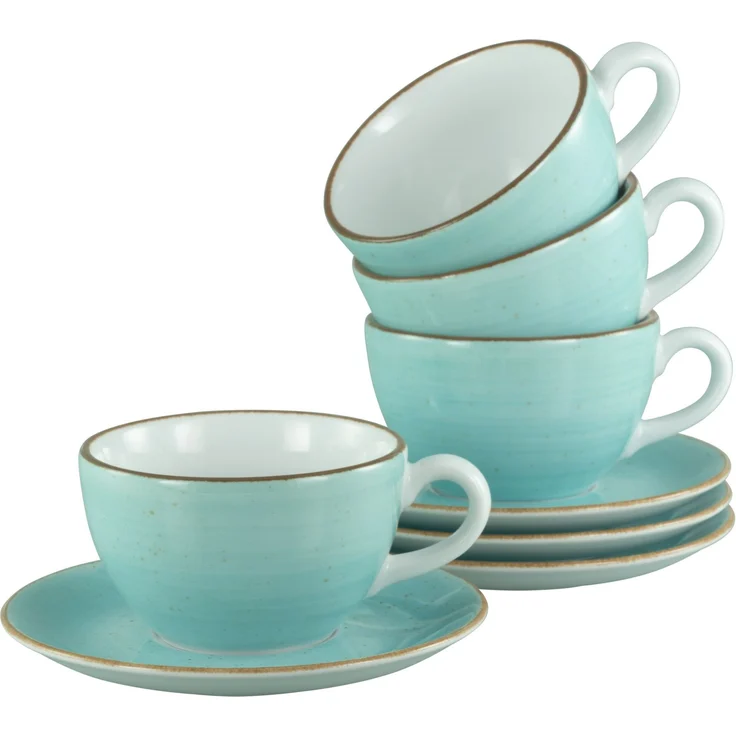 Vintage Nature Aqua, Cappuccino Set 8-tlg (mo) – Bild 1