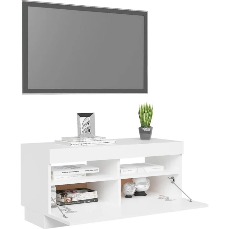 vidaXL TV-Schrank mit LED-Leuchten Weiß 80x35x40 cm 804445 – Bild 11