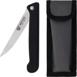 Klappmesser mit Steakklinge, schwarz, mit Etui