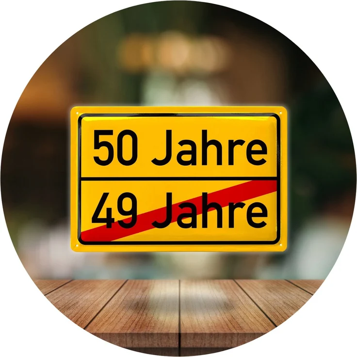 LANOLU Blechschild 50 Jahre Ortsschild - 20x30cm – Metall – Gelb – 20185 – Bild 6