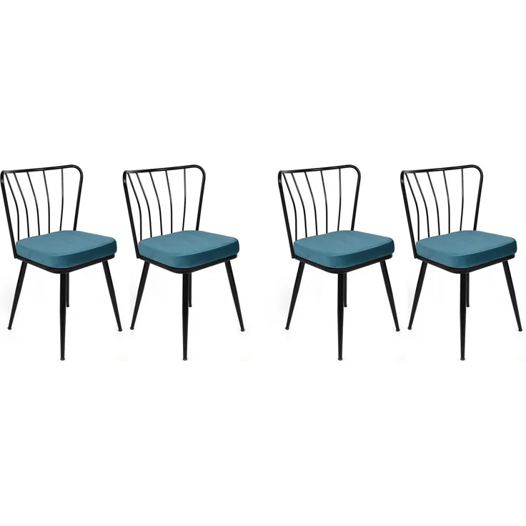 Skye Decor 'Yıldız-952 V4' Stuhlset (4-teilig), Blau / Schwarz, 43 x 82 x 42 cm