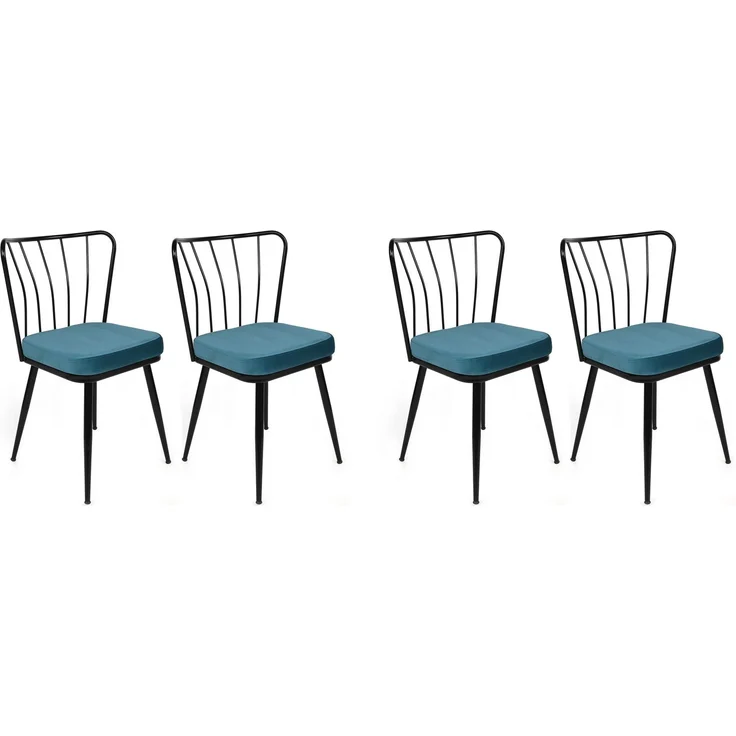 Skye Decor 'Yıldız-952 V4' Stuhlset (4-teilig), Blau / Schwarz, 43 x 82 x 42 cm – Bild 1