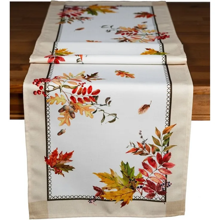 texpot Tischdecke Tischdecke mit Druckmotiv Herbstblätter (1-tlg)