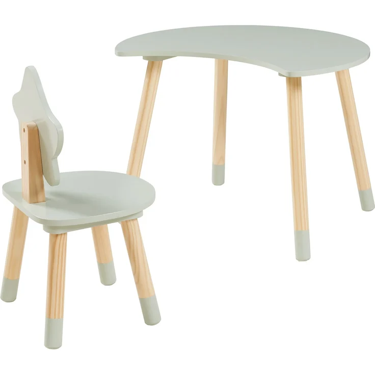 Kinderschreibtisch mit Stuhl Lallega Mond- und Stern-Design Mintgrün [en. casa] – Bild 3