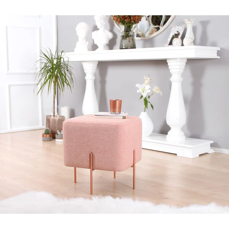 Hanah Home 'Copper 56 - Pink' Pouffe, Rosa, 40 x 42 x 40 cm – Bild 3