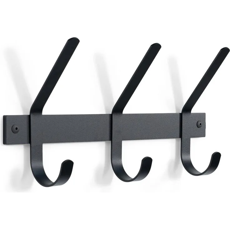 Spinder Design DEXTER 3 Garderobe: Minimalistischer Stahl im skandinavischen Stil Schwarz 40x8,2x21 cm