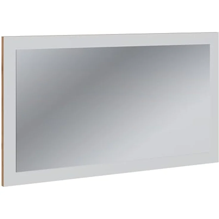 MID.YOU Wandspiegel Salia, rechteckig, weiß und Honigeiche, 80x45x2 cm, waagrecht montierbar, Glas und Holzwerkstoff – Bild 2