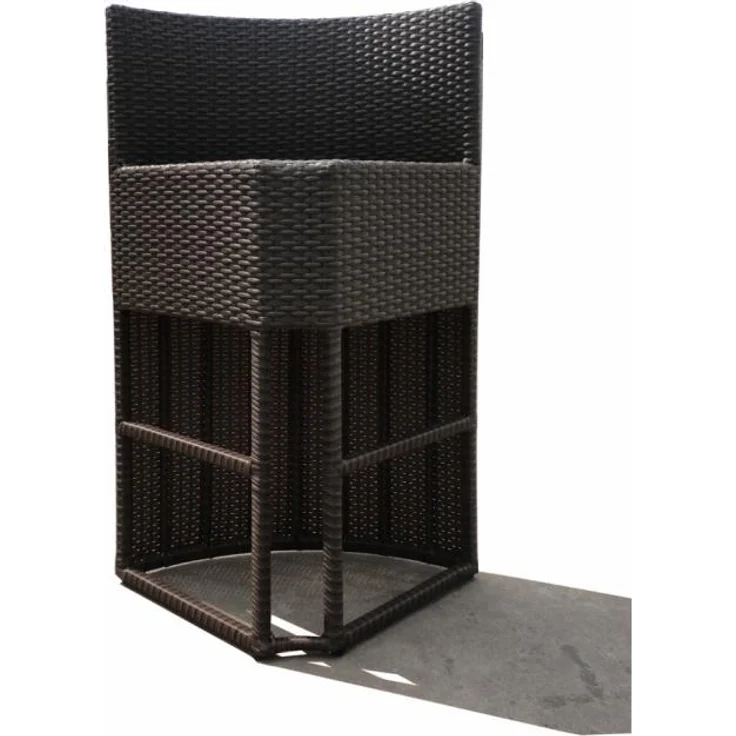 PureHaven Bar-Set 100x110 cm wetterbeständiges Polyrattan elegantes Design für bis zu 4 Personen inkl. Sitzauflagen Tisch mit Glasplatte grau – Bild 9