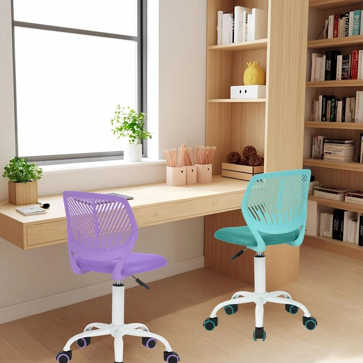 Homy Casa Türkis Grüner Schreibtischstuhl Ergonomisch Verstellbar – Bild 4