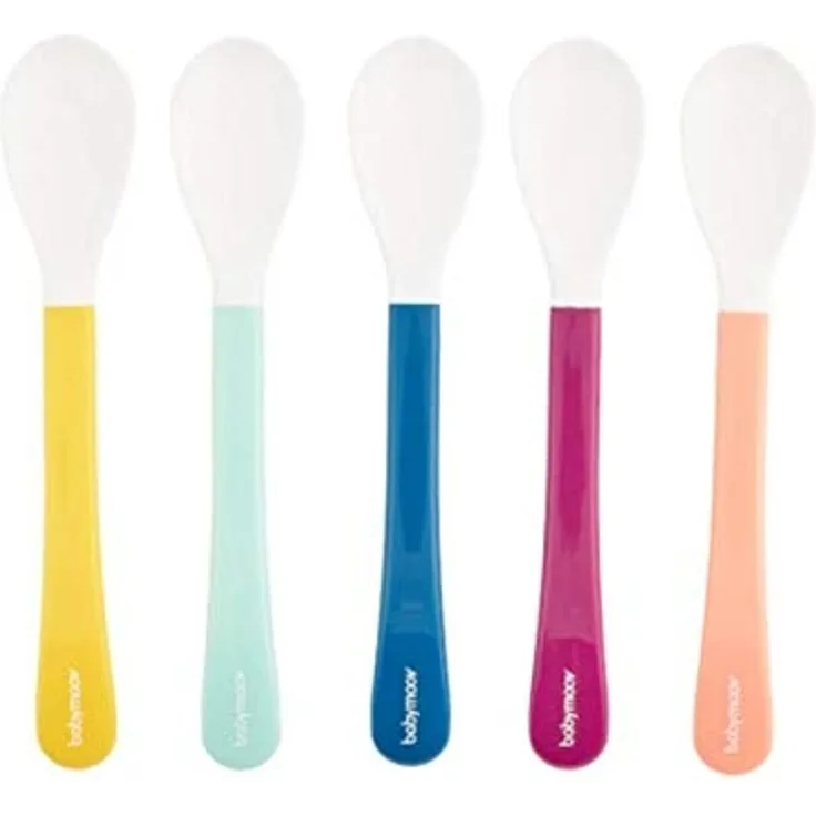 Babymoov Babylöffel 5er Set, extrasanft und ideal für den Start in die Beikost, spülmaschinenfest