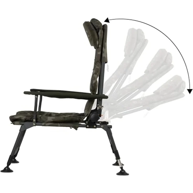 CampFeuer Angelstuhl Angelstuhl, Camouflage olivgrün, Höhenverstellbarer Campings, Extra breite Schlammfüße verhindern das Einsinken in den Sand/Schlamm – Bild 5