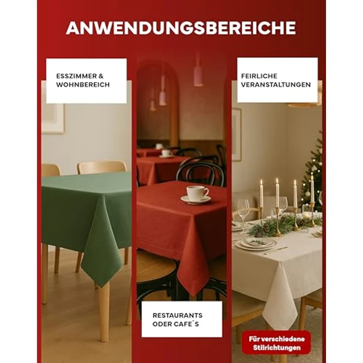 texpot Tischdecke Lotuseffekt Leinenoptik Bügelfrei Fleckschutz wasserabweißend (1-tlg) – Bild 8